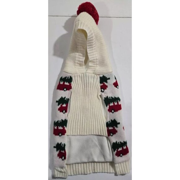 The Jingles & Joy Winter Sweater Red Christmas Truck w/ Tree Size Small Hooded - Picture 4 of 5